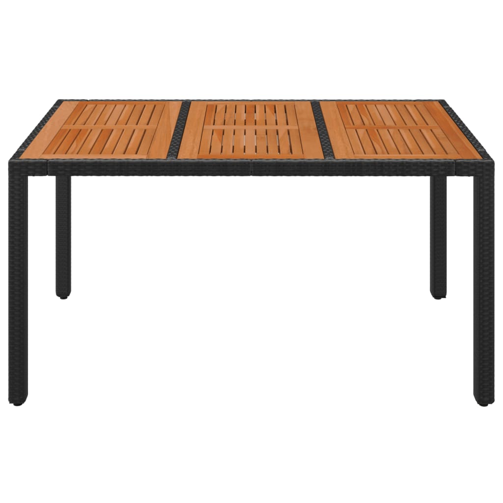 Hagebord med treplate svart 150x90x75 cm polyrotting