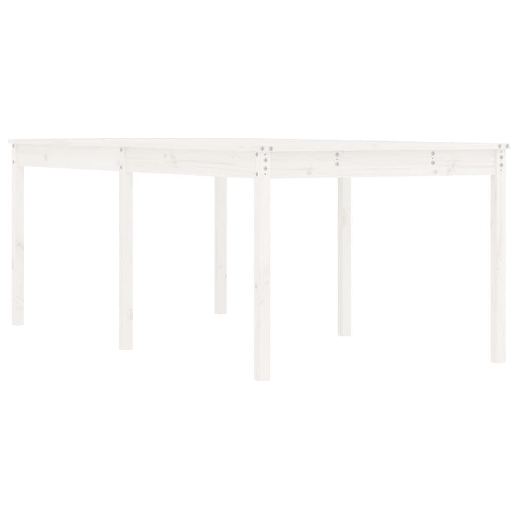 Hagebord hvit 203,5x100x76 cm heltre furu