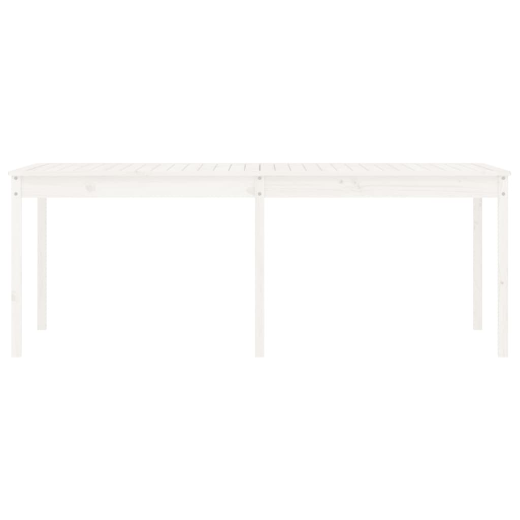 Hagebord hvit 203,5x100x76 cm heltre furu