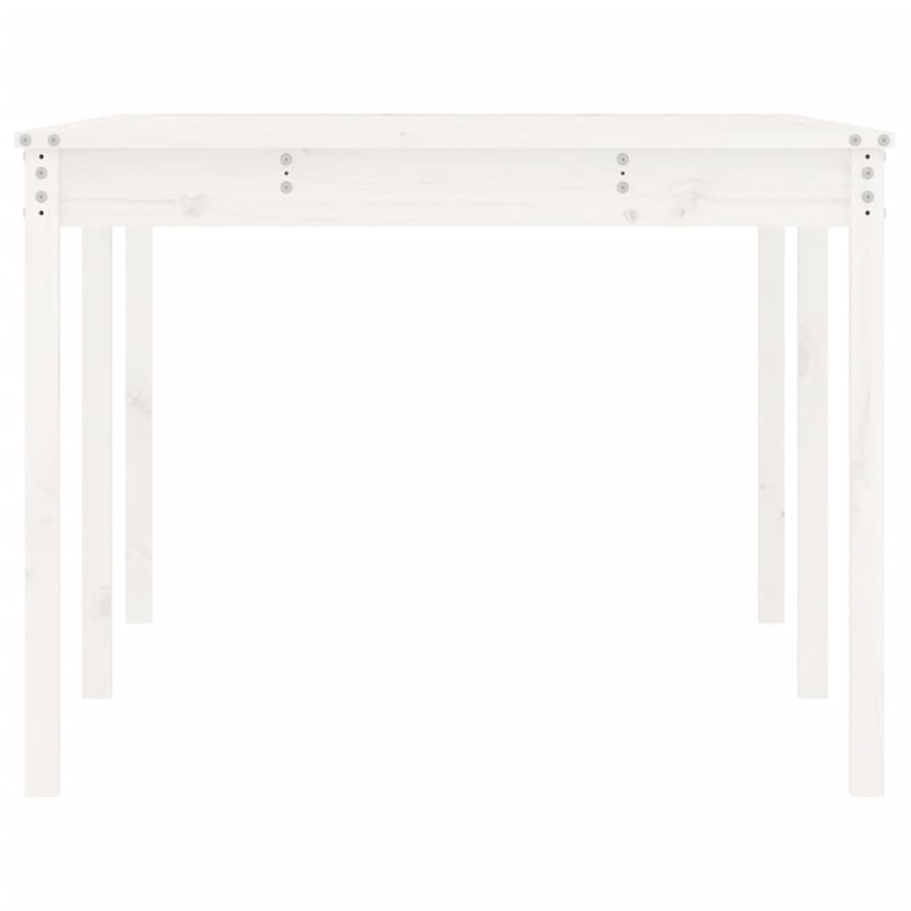 Hagebord hvit 203,5x100x76 cm heltre furu