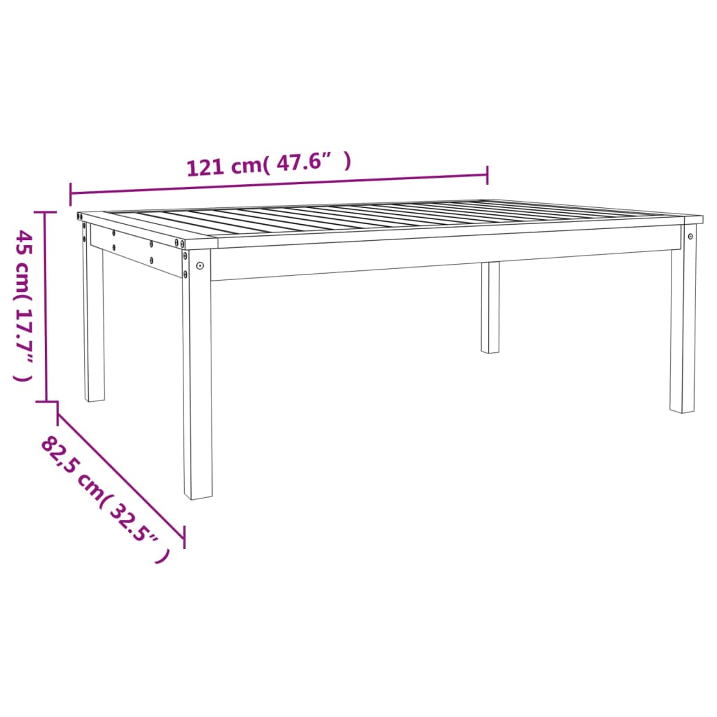 Hagebord 121x82,5x45 cm heltre douglasgran