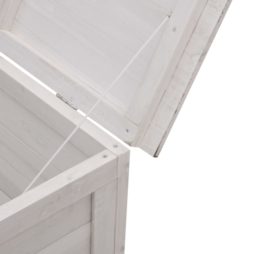 Putekasse hvit 198,5x50x56,5 cm heltre gran
