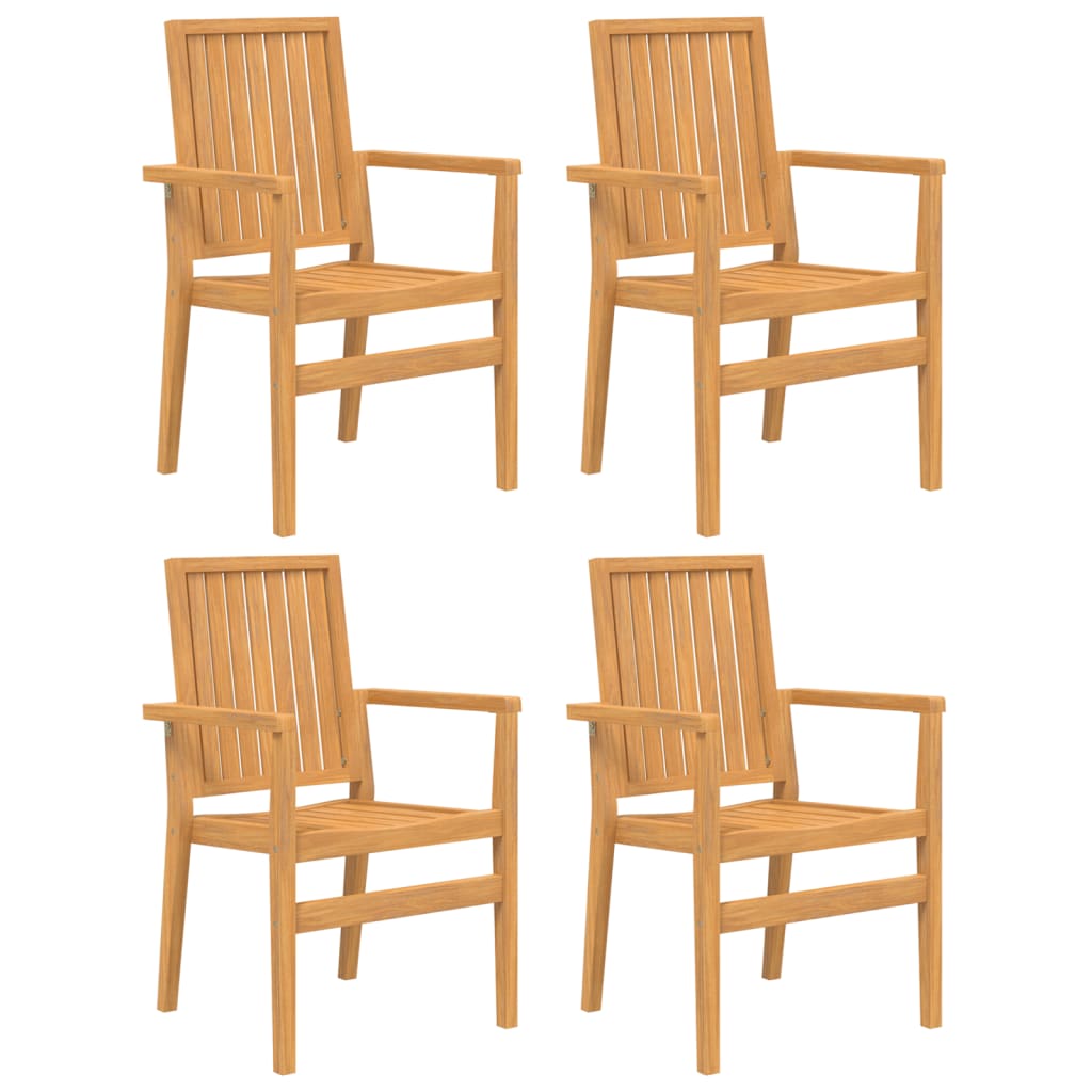Stablebare hagestoler 4 stk 56,5x57,5x91 cm heltre teak