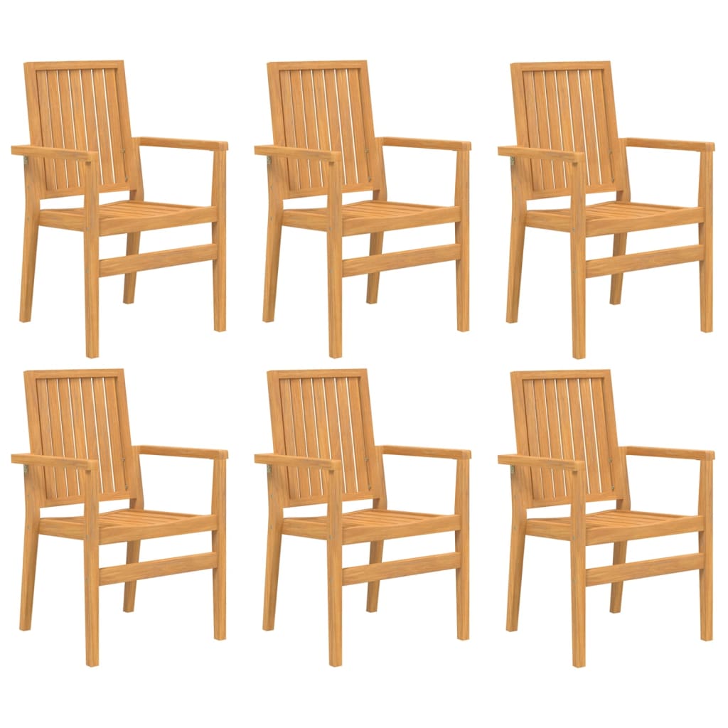 Stablebare hagestoler 6 stk 56,5x57,5x91 cm heltre teak