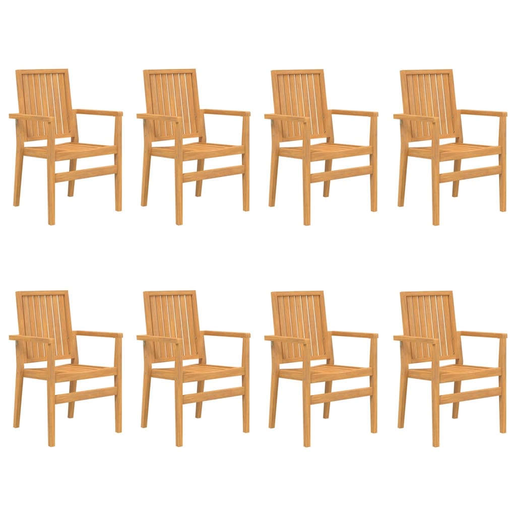 Stablebare hagestoler 8 stk 56,5x57,5x91 cm heltre teak