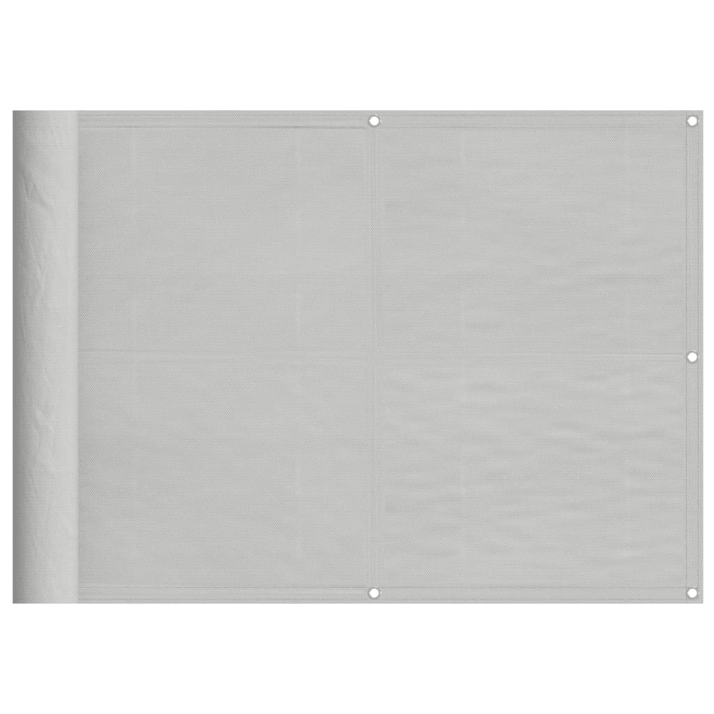 Balkongskjerm lysegrå 75x500 cm 100% polyester oxford