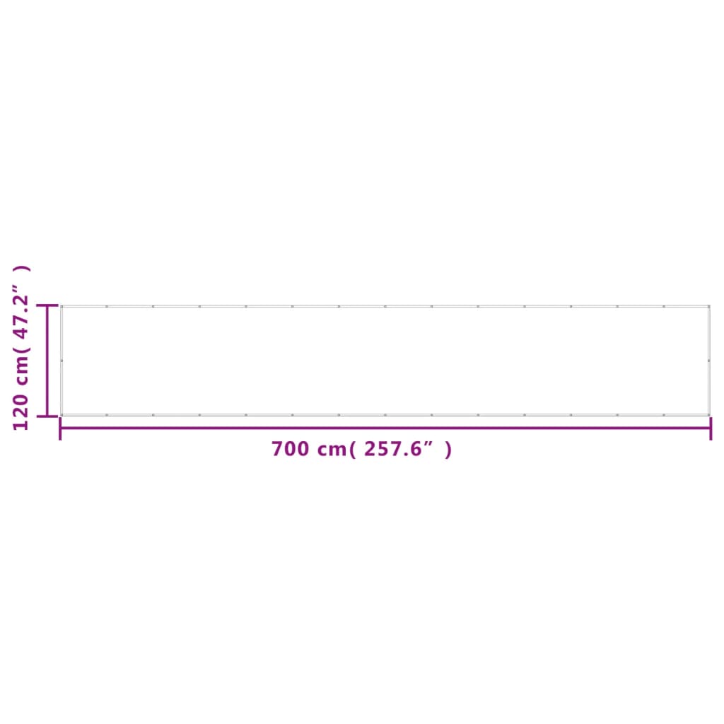 Balkongskjerm antrasitt 120x700 cm 100% polyester oxford