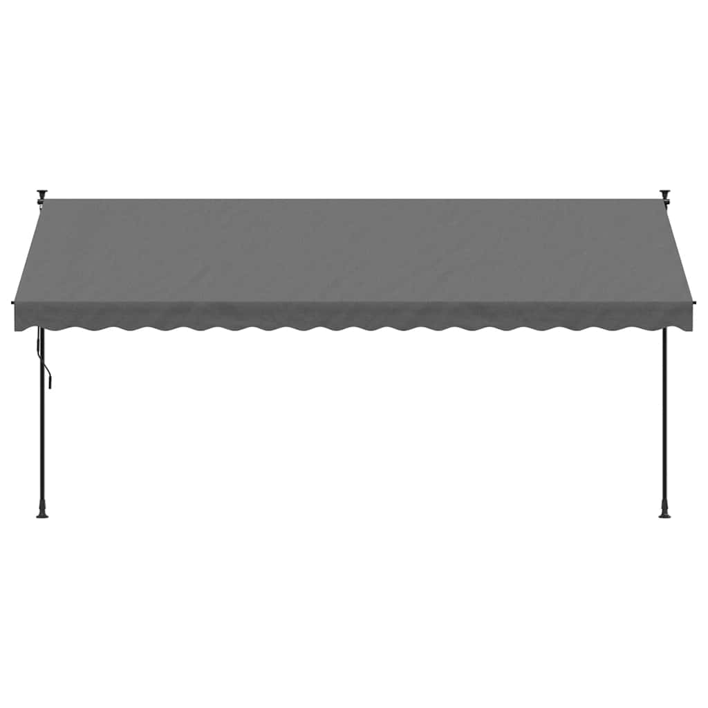Uttrekkbar markise antrasitt 400x150 cm stoff og stål