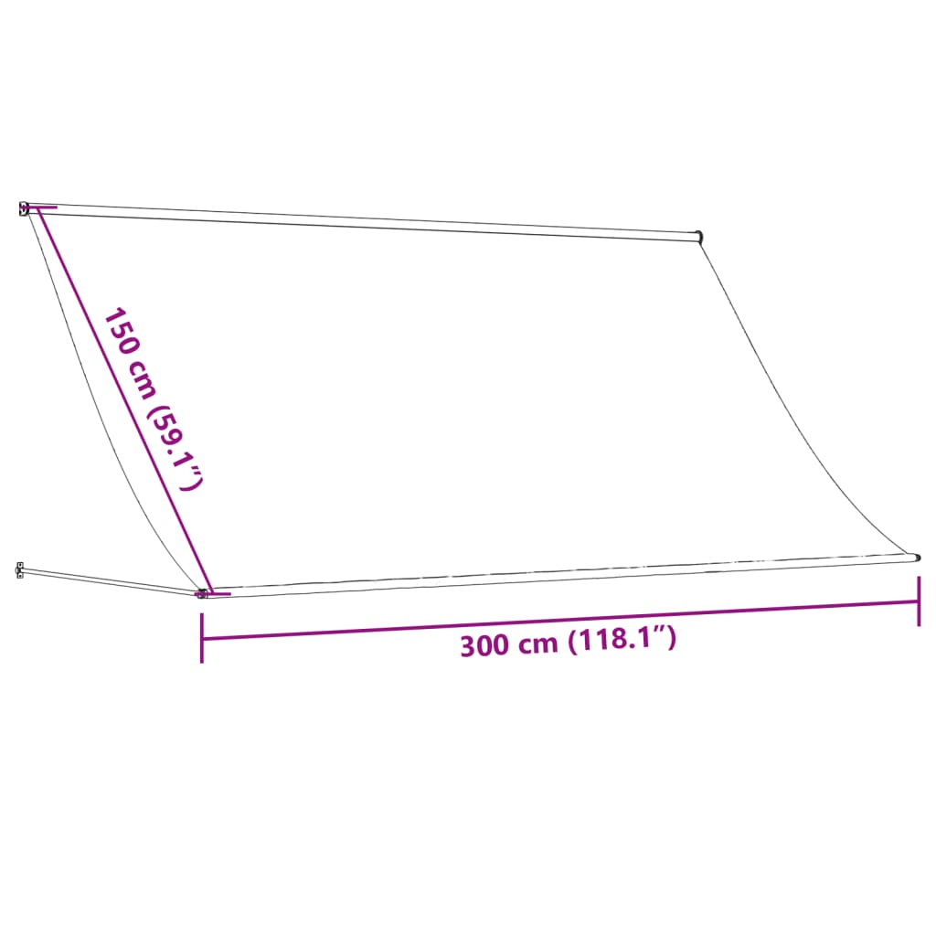 Uttrekkbar markise antrasitt 300x150 cm stoff og stål