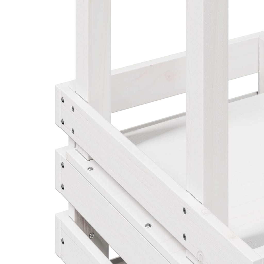 Utendørs barbord med tak hvit 112,5x57x195,5 cm heltre furu