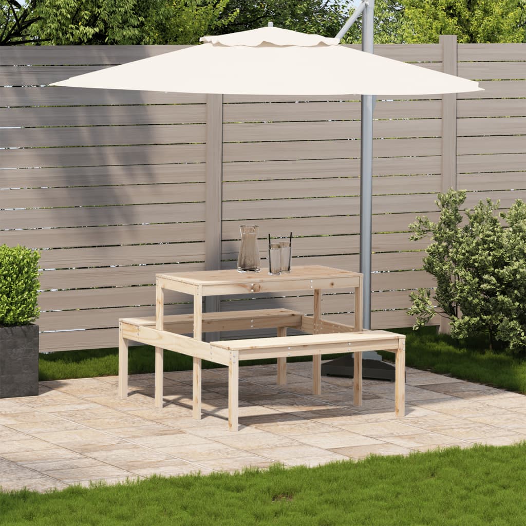 Piknikbord 110x134x75 cm heltre furu