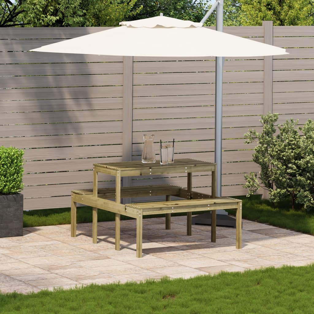 Piknikbord 110x134x75 cm impregnert furu