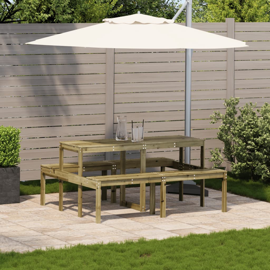 Piknikbord 160x134x75 cm impregnert furu