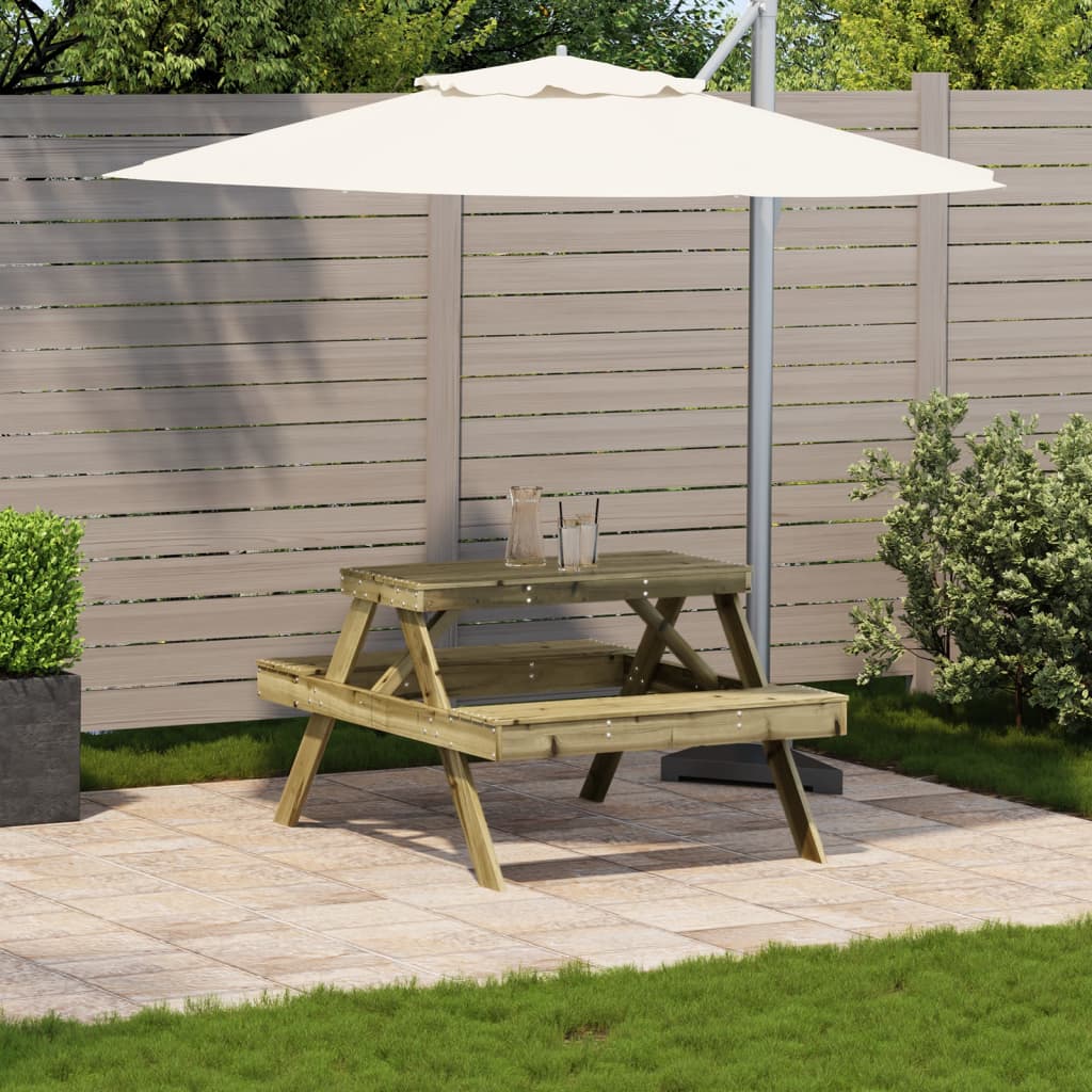 Piknikbord 105x134x75 cm impregnert furu