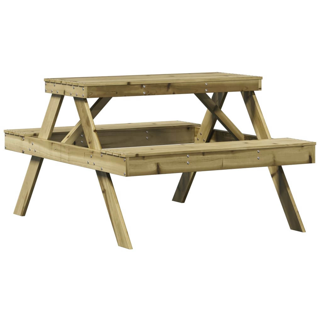 Piknikbord 105x134x75 cm impregnert furu