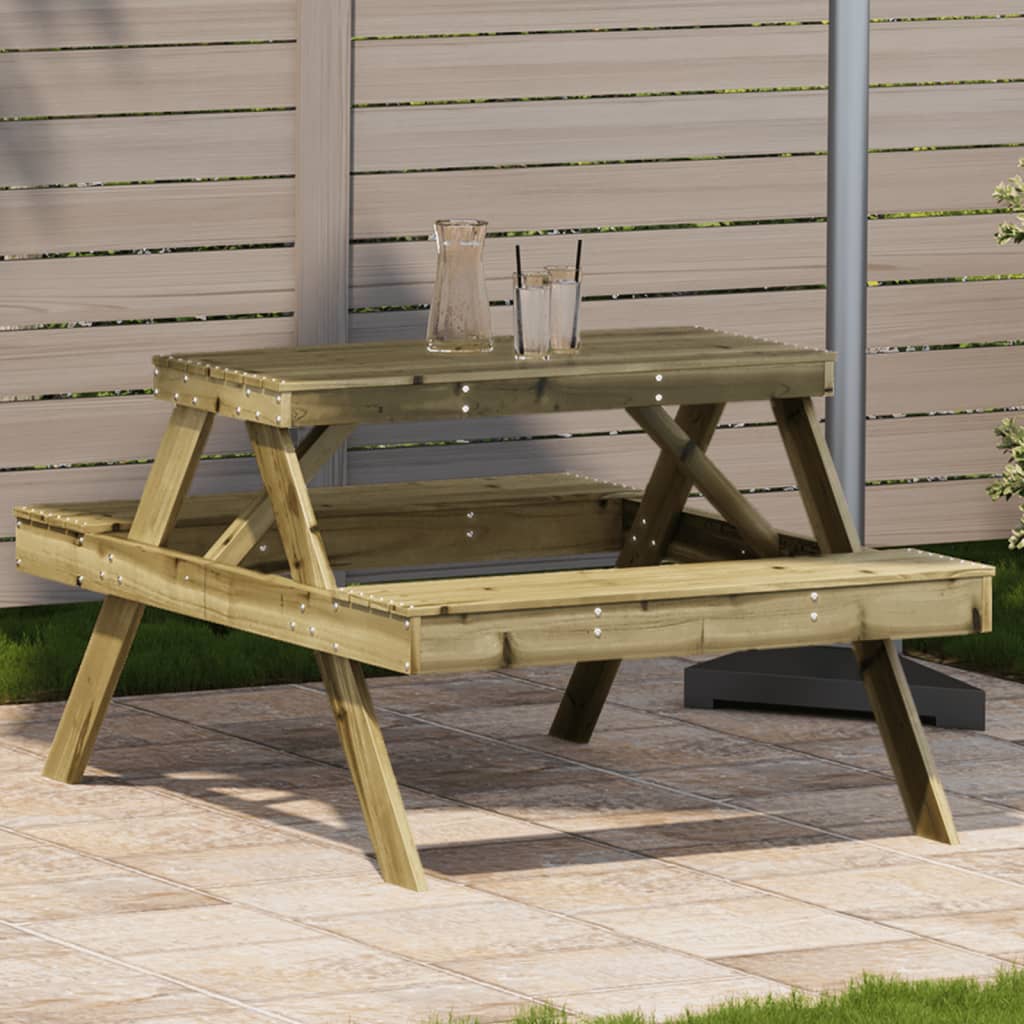 Piknikbord 105x134x75 cm impregnert furu