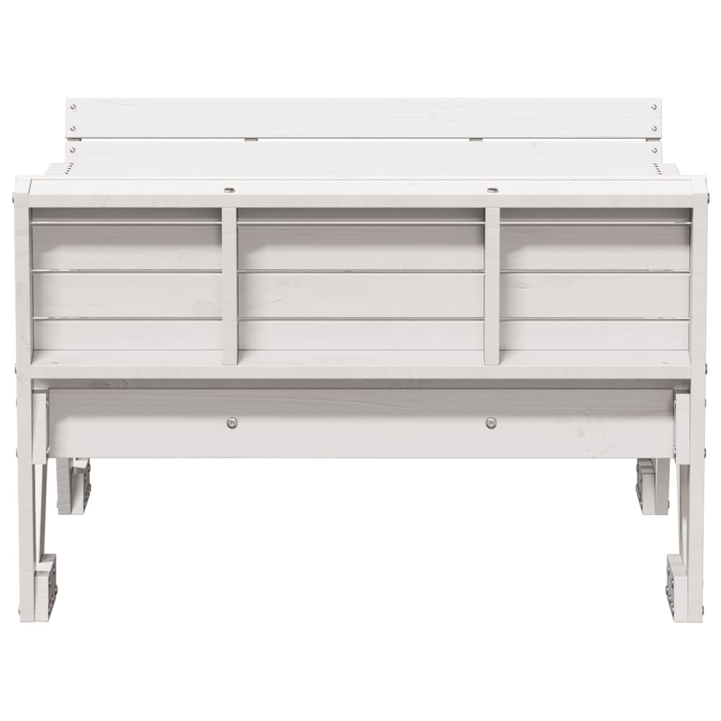 Piknikbord for barn hvit 88x122x58 cm heltre furu
