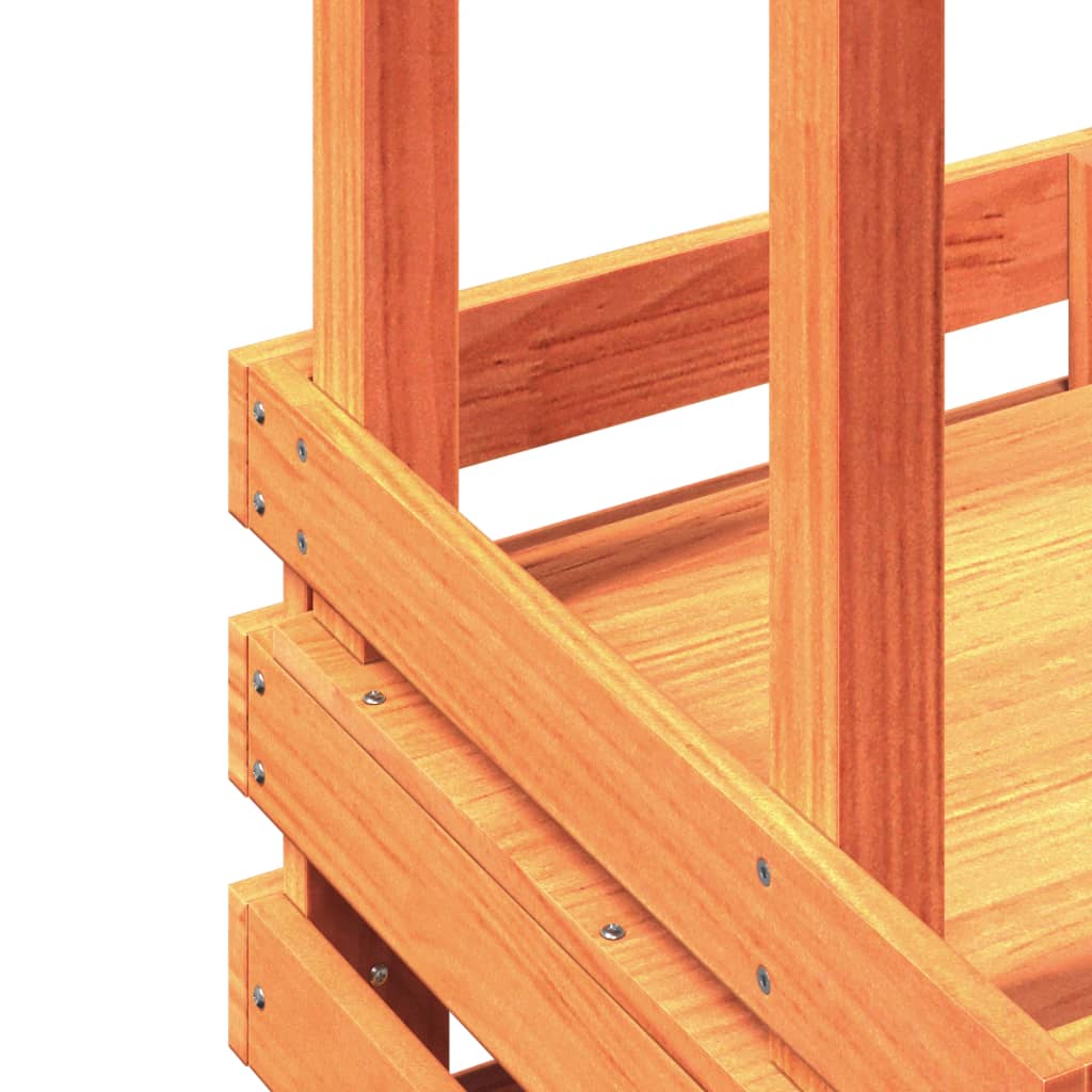 Utendørs barbord med tak voksbrun 112,5x57x195,5 cm heltre furu