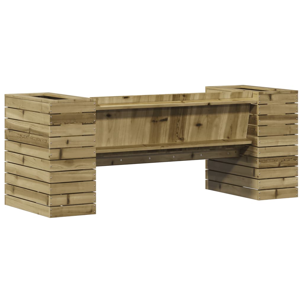 Benk med plantekasser 167,5x60x65 cm impregnert furu