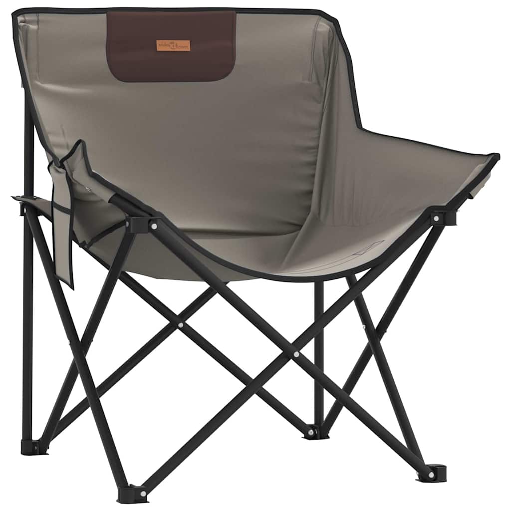 Campingstoler med lomme 2 stk sammenleggbar grå