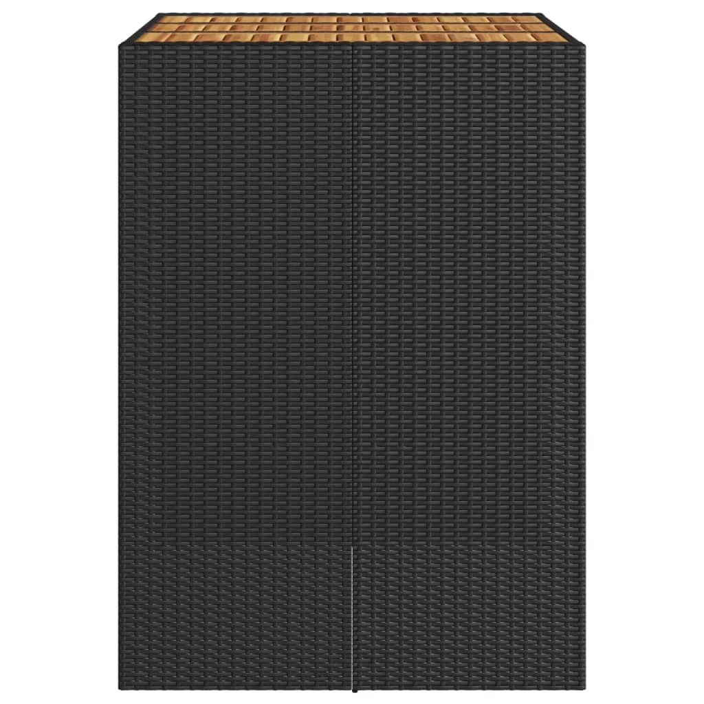 Barbord med topp i akasie svart 105x80x110 cm polyrotting