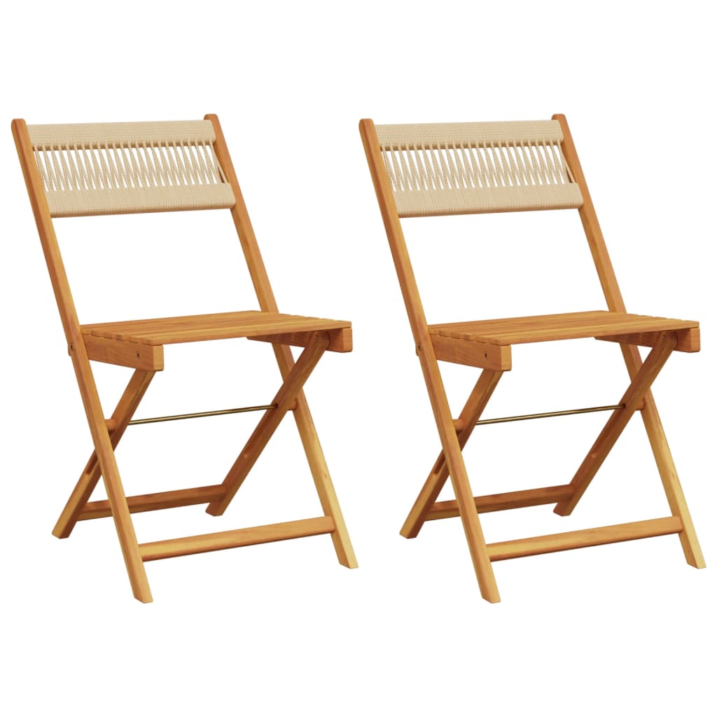 Bistrostoler 2 stk beige heltre akasie og tau