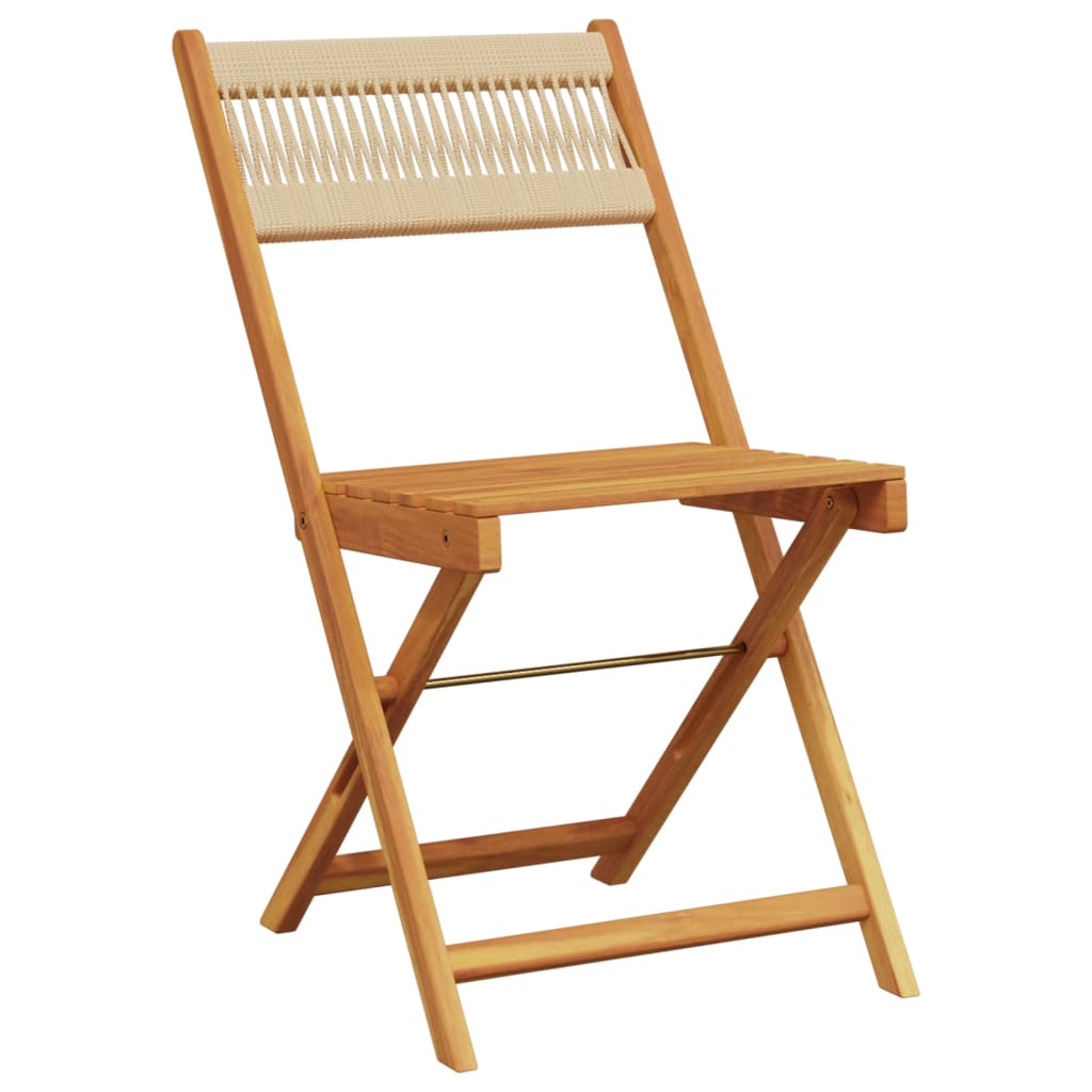 Bistrostoler 2 stk beige heltre akasie og tau