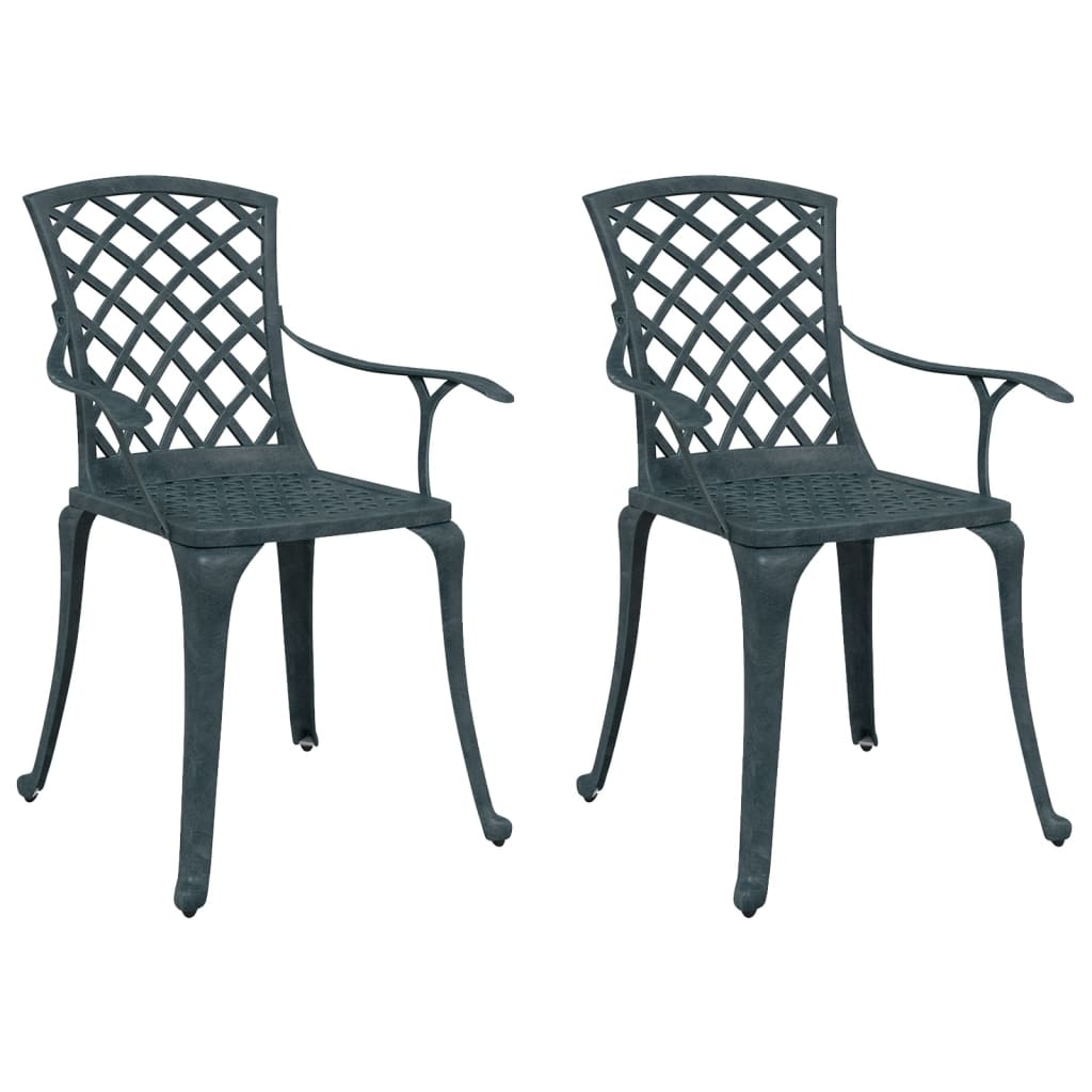 Hagestoler 2 stk grønn støpt aluminium