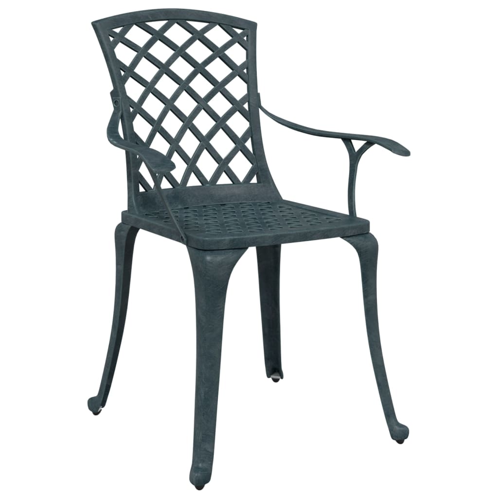 Hagestoler 2 stk grønn støpt aluminium