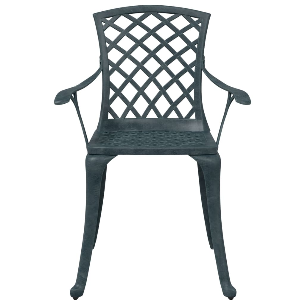 Hagestoler 2 stk grønn støpt aluminium
