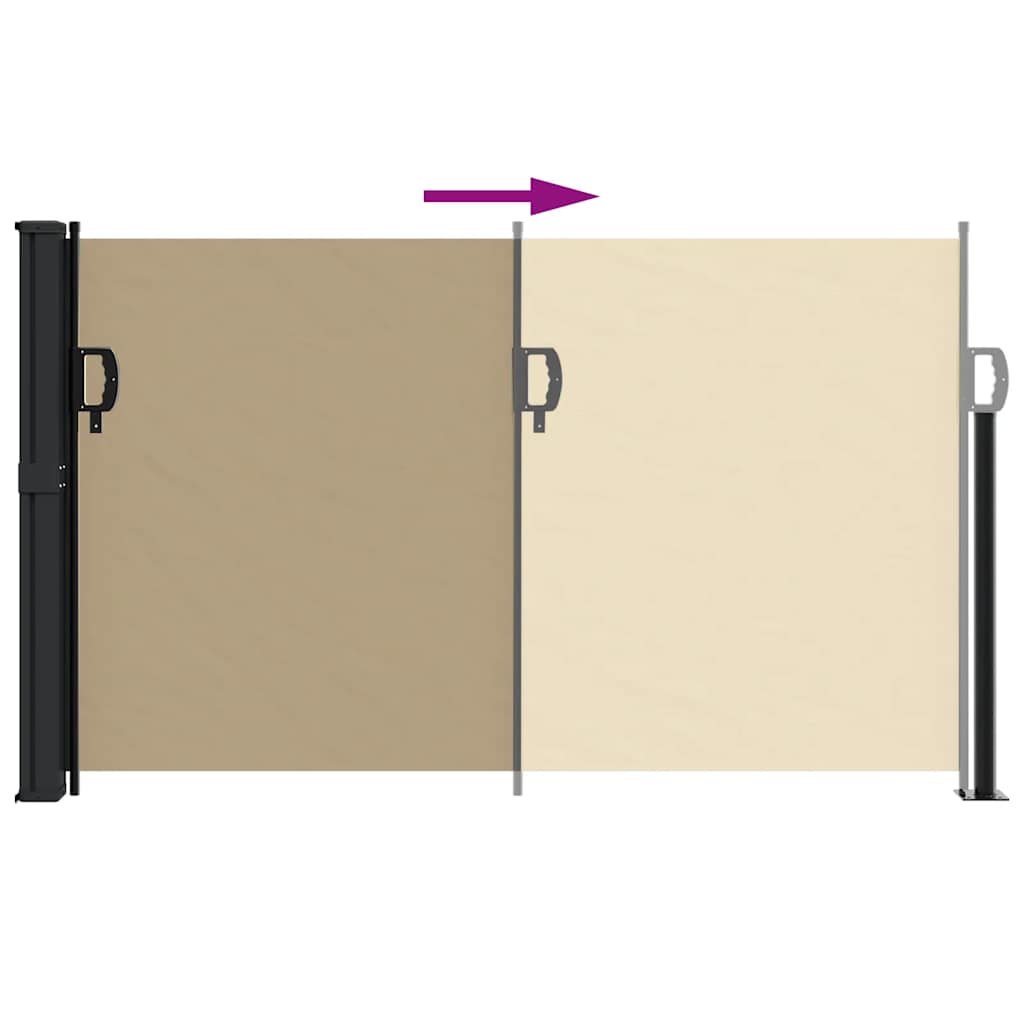 Uttrekkbar sidemarkise beige 117x300 cm