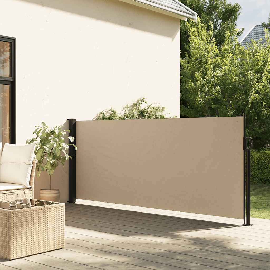 Uttrekkbar sidemarkise beige 117x300 cm