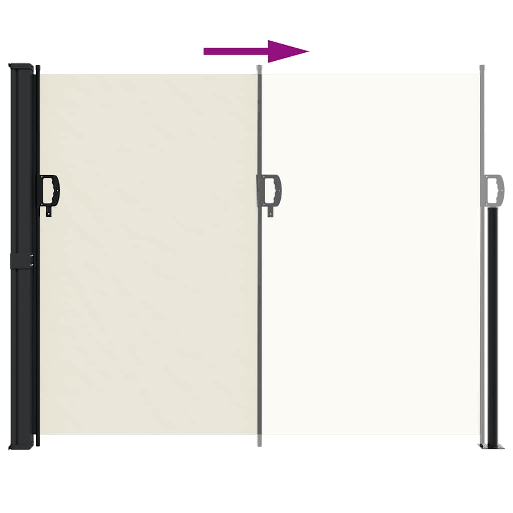Uttrekkbar sidemarkise kremhvit 160x300 cm