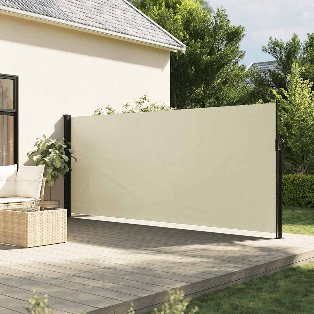 Uttrekkbar sidemarkise kremhvit 160x300 cm