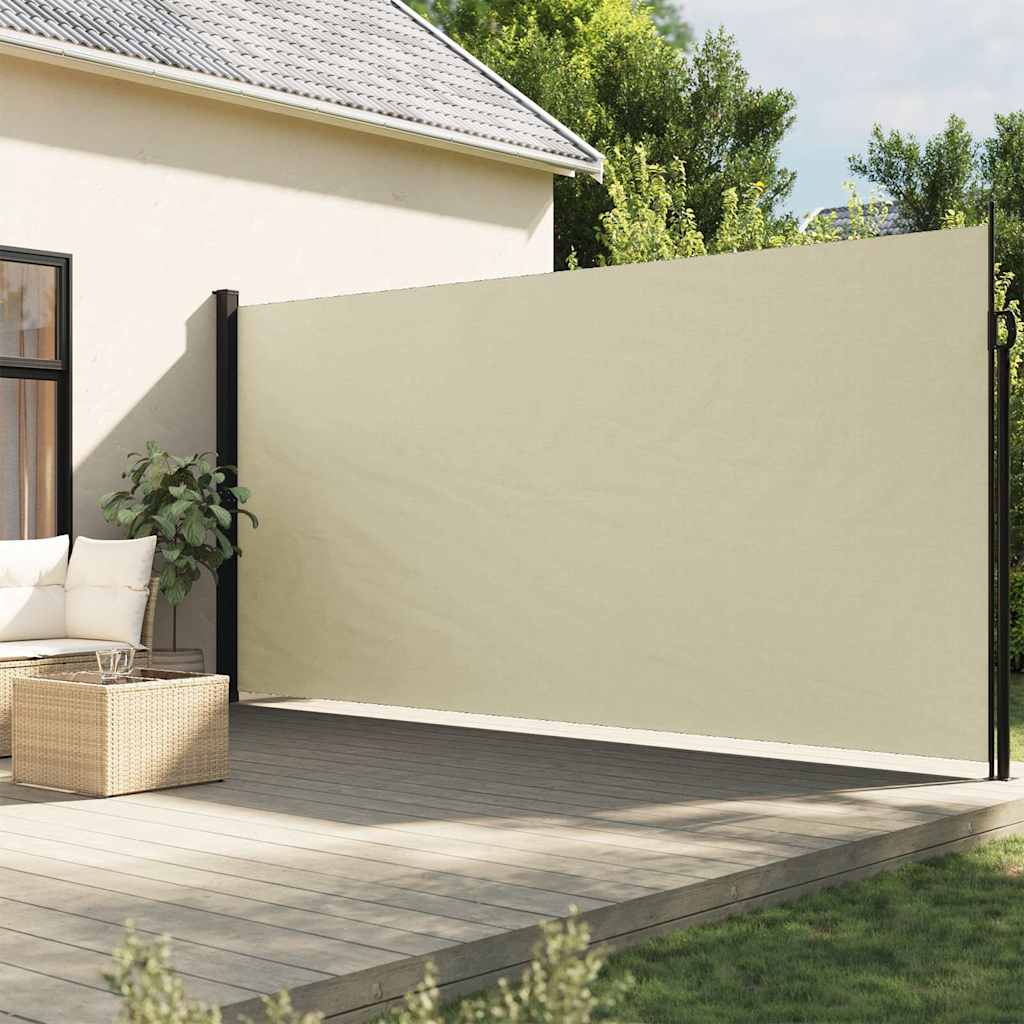 Uttrekkbar sidemarkise kremhvit 200x300 cm