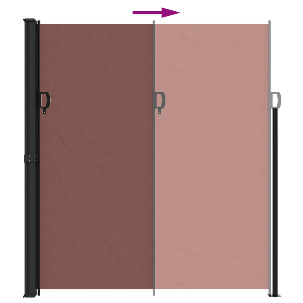 Uttrekkbar sidemarkise brun 220x500 cm
