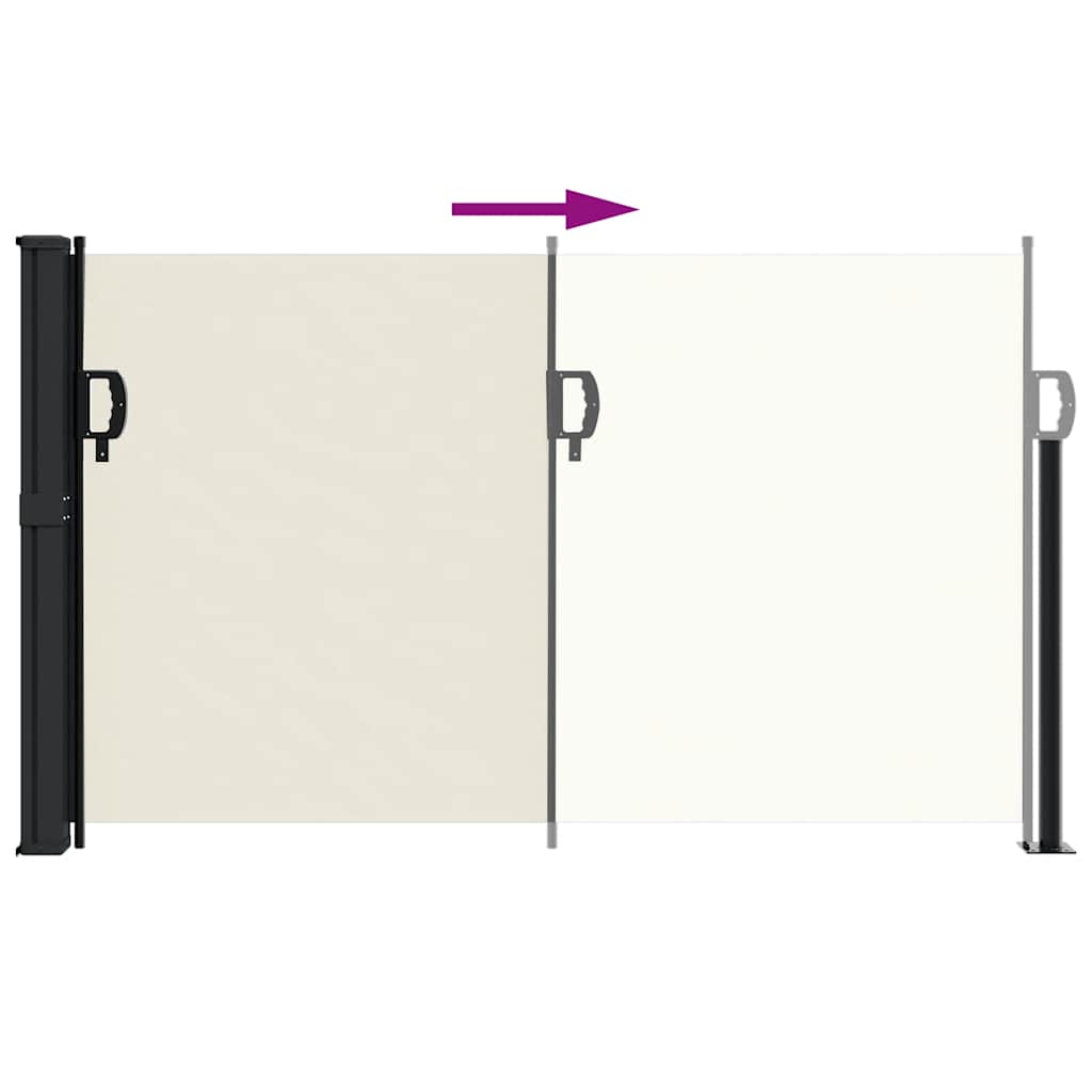 Uttrekkbar sidemarkise 120x600 cm kremhvit