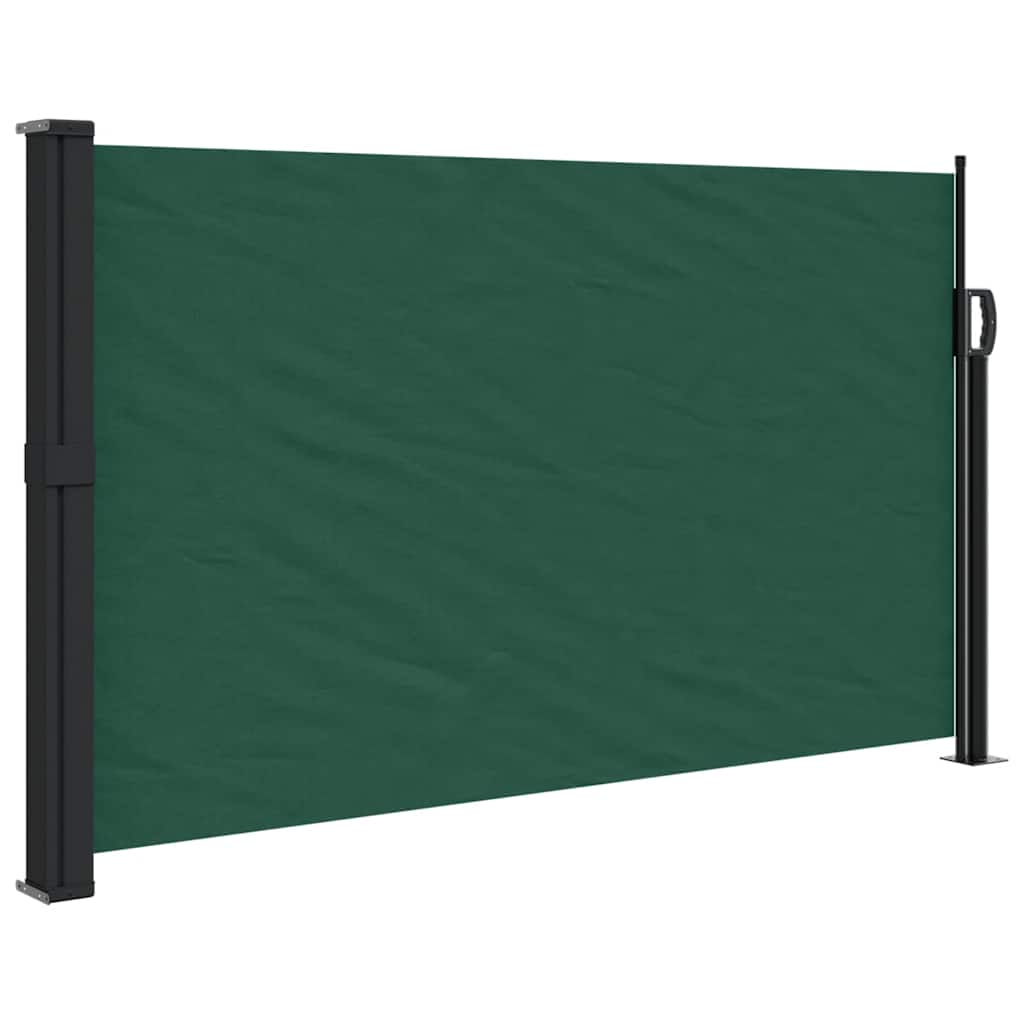 Uttrekkbar sidemarkise mørkegrønn 120x600 cm