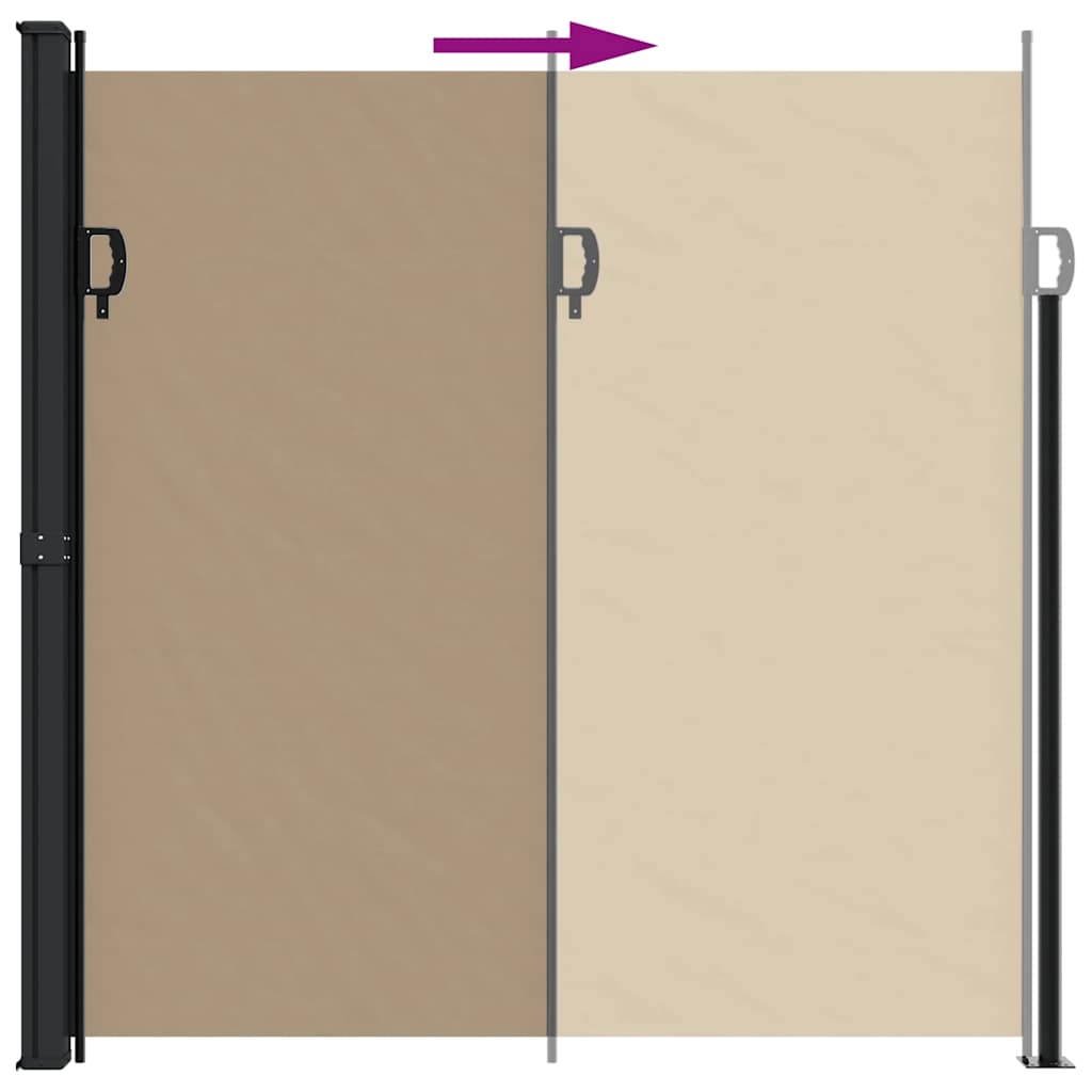 Uttrekkbar sidemarkise gråbrun 200x600 cm