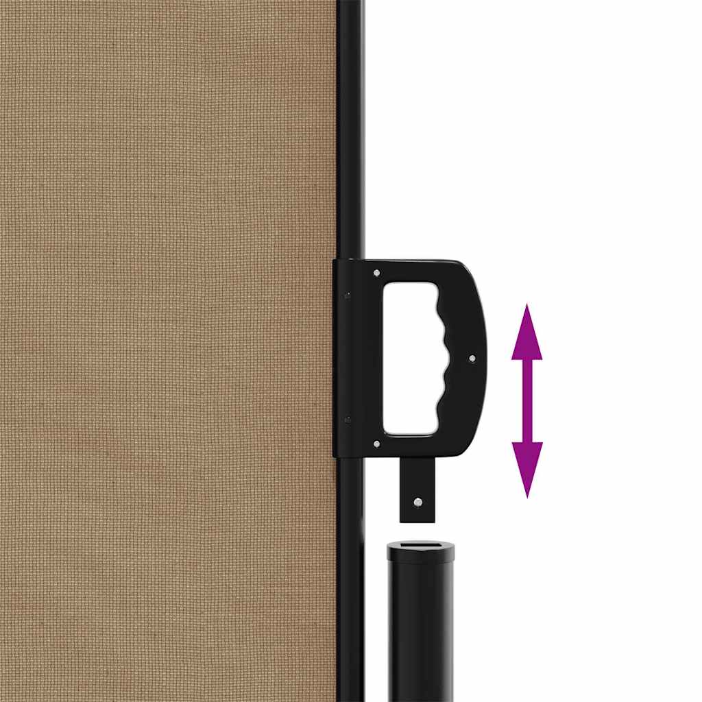 Uttrekkbar sidemarkise gråbrun 200x600 cm