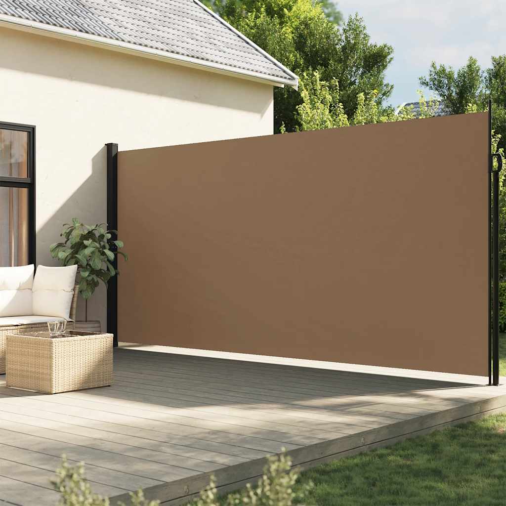 Uttrekkbar sidemarkise gråbrun 200x600 cm