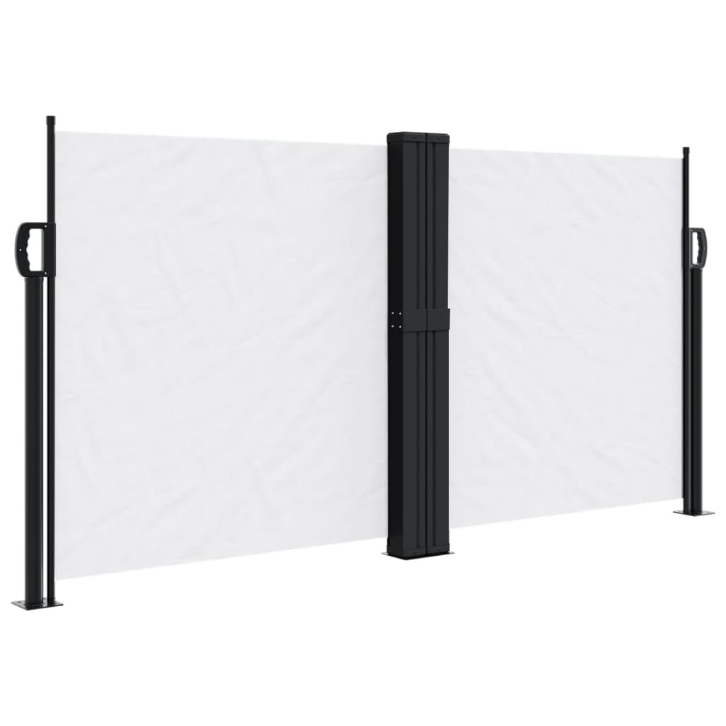 Uttrekkbar sidemarkise hvit 120x600 cm