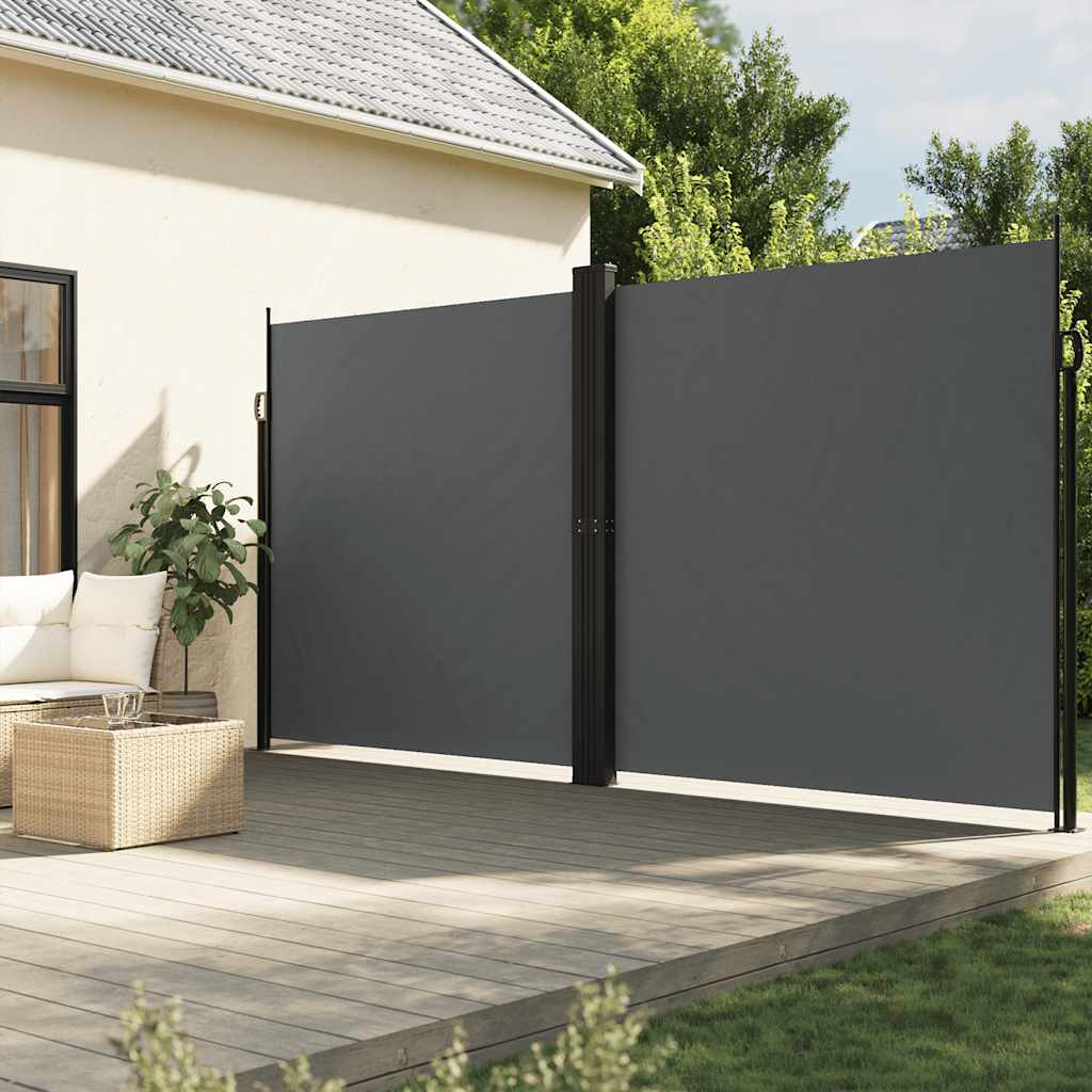 Uttrekkbar sidemarkise 200x600 cm antrasitt