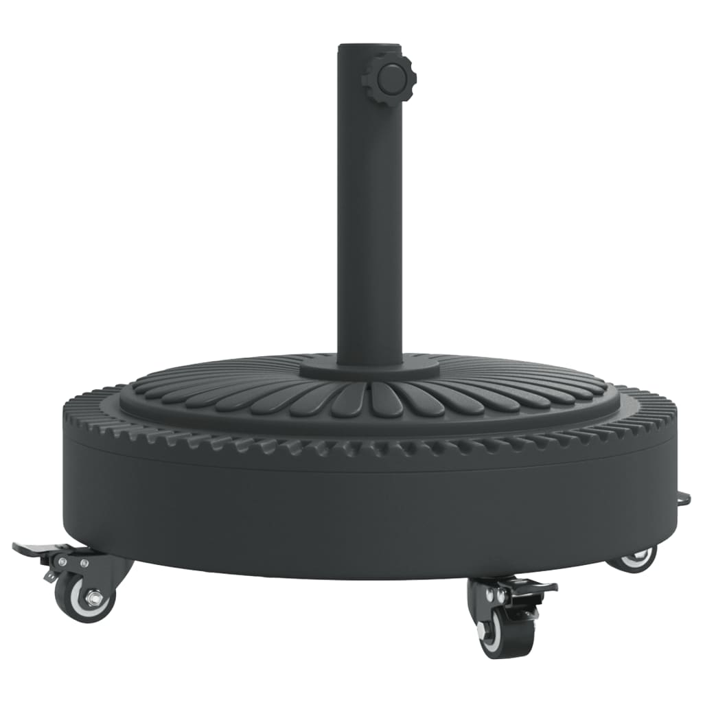 Parasollfot med hjul for Ø38 / 48 mm stenger 27 kg rund