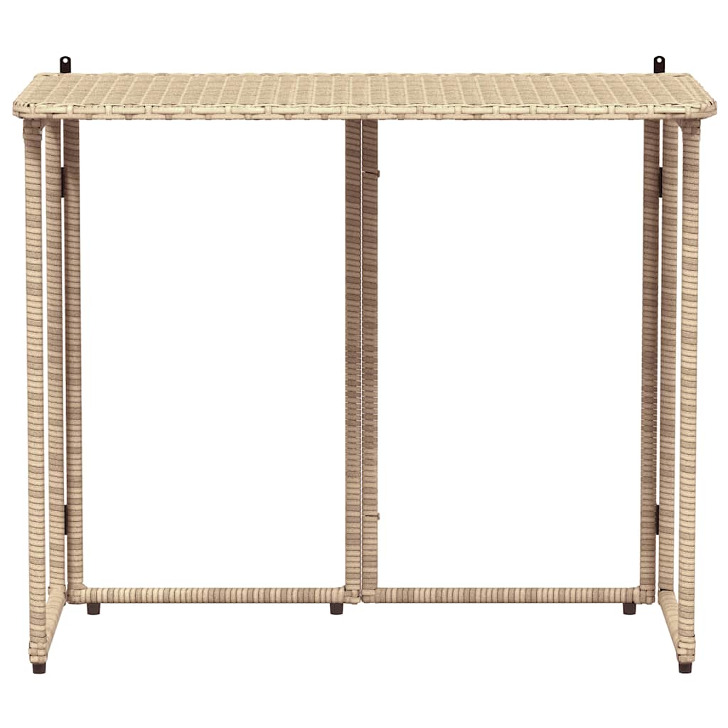Sammenleggbart hagebord beige 90x51x75 cm polyrotting