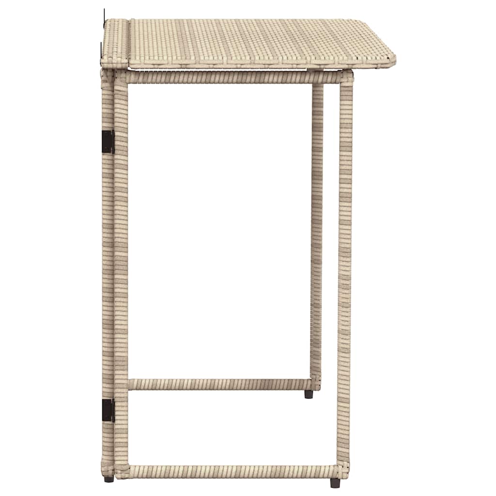 Sammenleggbart hagebord beige 90x51x75 cm polyrotting