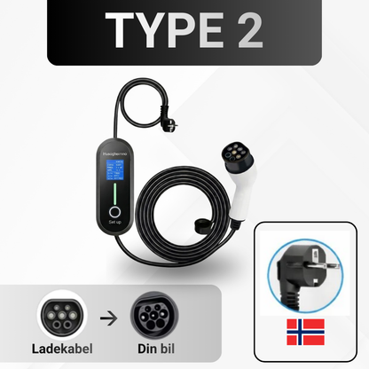 Bærbart opladningskabel type-2