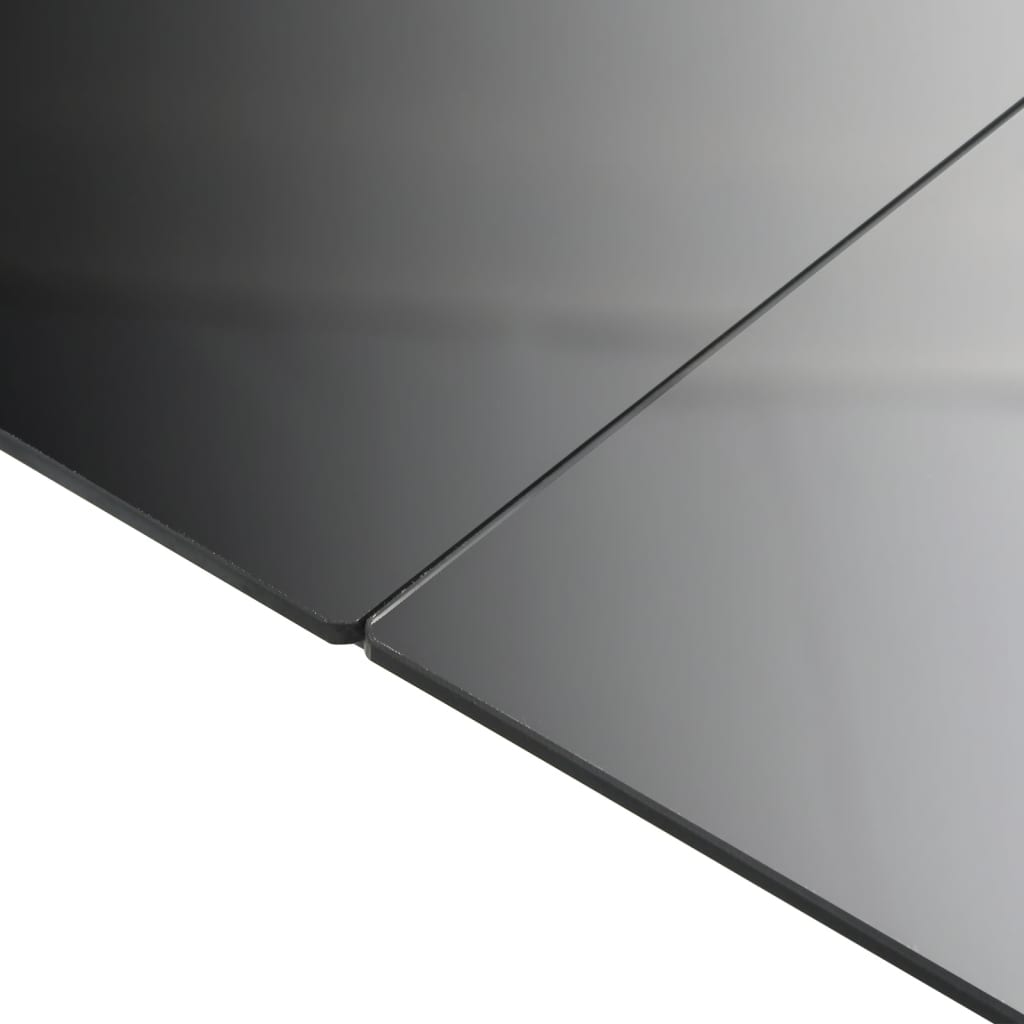 Hagebord svart 190x90x74 cm aluminium og glass