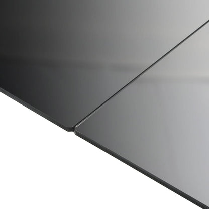Hagebord svart 190x90x74 cm aluminium og glass