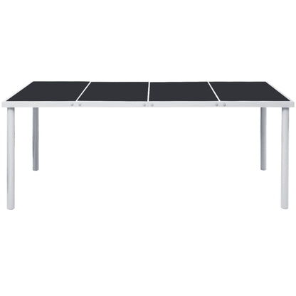 Hagebord 190x90x74 cm svart stål